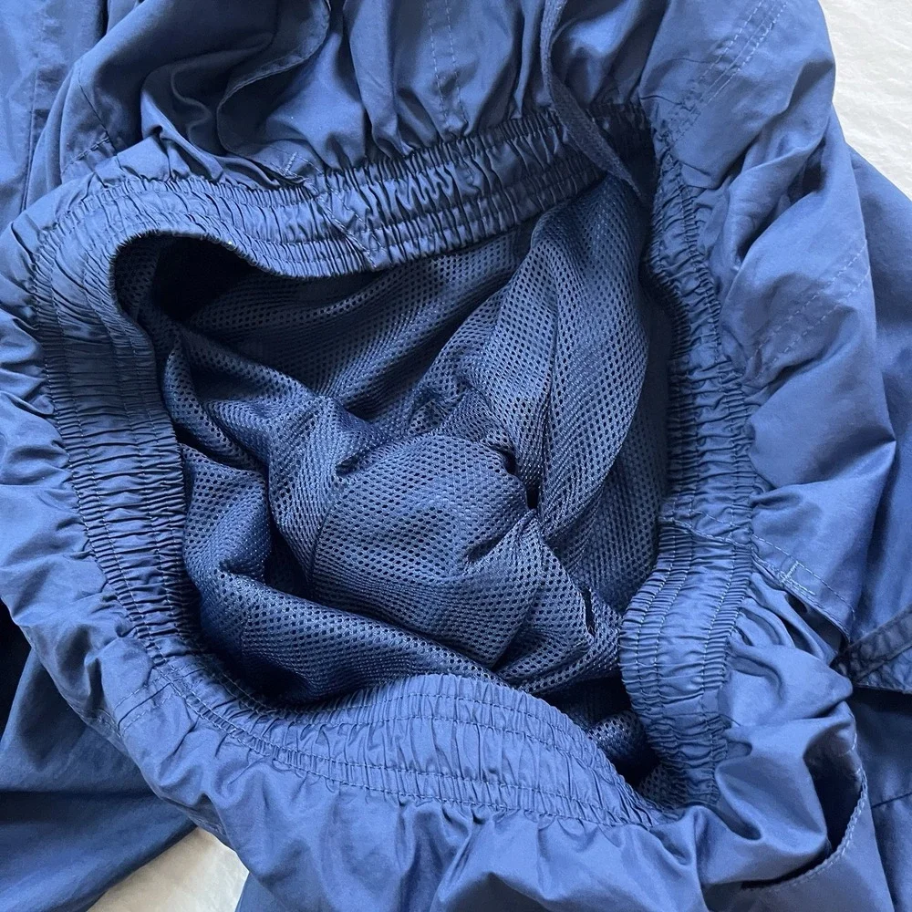 Y2K Adidas Striped Track Pants Windbreaker Size Large Men's Blue 3 Stripe